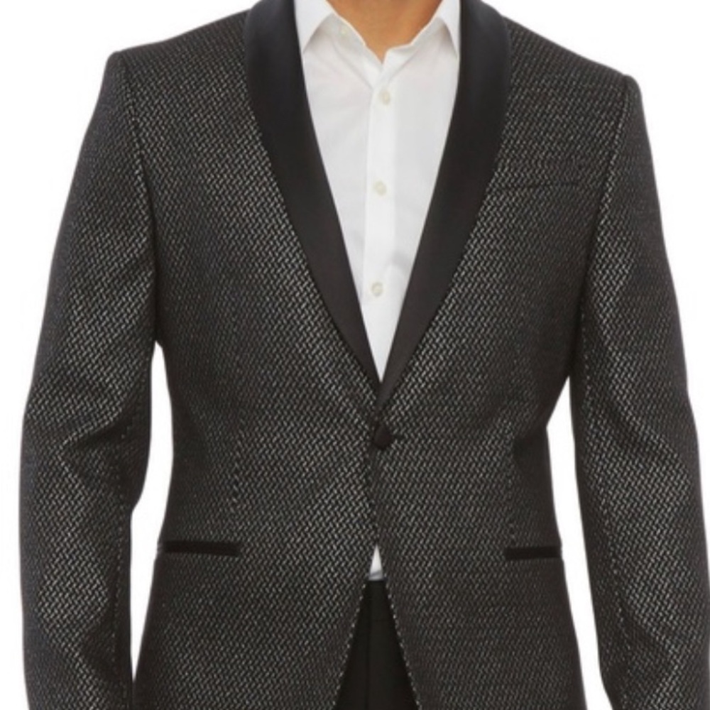 Men's Black and Gray Blazer